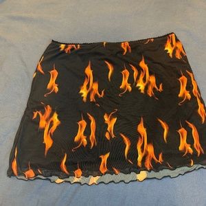 Flame Mesh Mini Skirt